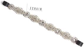 img 2 attached to 💎 ECHAIN Diamond Crystal Beaded Women's Wedding Belt Accessories