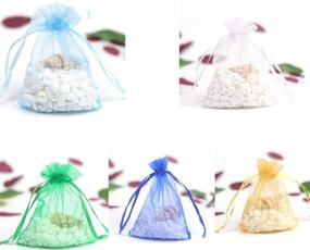 img 3 attached to 🎉 Vibrant Mixed-Color Organza Bags 8x12 Inches for Weddings & Parties - Daszui 60Pcs with Drawstring