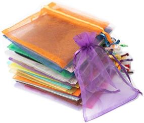 img 4 attached to 🎉 Vibrant Mixed-Color Organza Bags 8x12 Inches for Weddings & Parties - Daszui 60Pcs with Drawstring