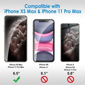 img 2 attached to Приватный защитный экран JETech для iPhone 11 Pro Max и iPhone Xs Max 6.5 дюймов - анти-шпионское закаленное стекло - 2 штуки: защита вашей конфиденциальности с высоким качеством