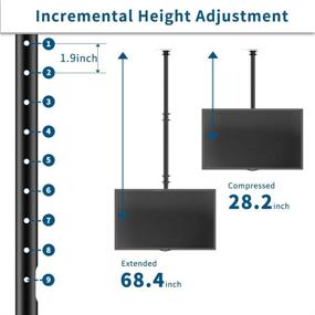 img 1 attached to Upgrade Your Viewing Experience with the TV Ceiling Mount Adjustable Bracket - Perfect for 32-65 Inch LCD LED 4K TVs, Flat Screen Display, Height Telescoping Tilt and Swivel, up to 150Lbs, VESA 800x300mm, Black