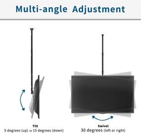 img 2 attached to Upgrade Your Viewing Experience with the TV Ceiling Mount Adjustable Bracket - Perfect for 32-65 Inch LCD LED 4K TVs, Flat Screen Display, Height Telescoping Tilt and Swivel, up to 150Lbs, VESA 800x300mm, Black