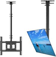 upgrade your viewing experience with the tv ceiling mount adjustable bracket - perfect for 32-65 inch lcd led 4k tvs, flat screen display, height telescoping tilt and swivel, up to 150lbs, vesa 800x300mm, black logo