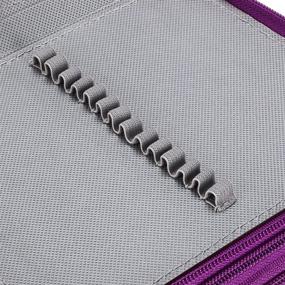 img 1 attached to 🖍️ Zippered Pencil Case - Canvas 72 Slots Handy Pencil Holders for Prismacolor Watercolor Pencils, Crayola Colored Pencils, Marco Pencils (Purple) by BTSKY