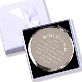 img 2 attached to Stunning 2-Piece Wedding Favor for Parents: Mother of Bride and Groom – Unique Engagement Gifts for Mothers-in-Law and Brides' Moms – Elegant Silver Makeup Mirror