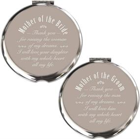 img 4 attached to Stunning 2-Piece Wedding Favor for Parents: Mother of Bride and Groom – Unique Engagement Gifts for Mothers-in-Law and Brides' Moms – Elegant Silver Makeup Mirror