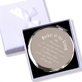 img 1 attached to Stunning 2-Piece Wedding Favor for Parents: Mother of Bride and Groom – Unique Engagement Gifts for Mothers-in-Law and Brides' Moms – Elegant Silver Makeup Mirror