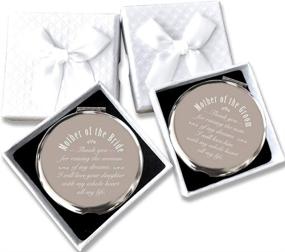 img 3 attached to Stunning 2-Piece Wedding Favor for Parents: Mother of Bride and Groom – Unique Engagement Gifts for Mothers-in-Law and Brides' Moms – Elegant Silver Makeup Mirror