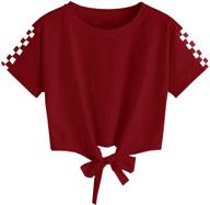 👚 stylish girls' maroon casual t shirts sleeve in tops, tees & blouses collection logo