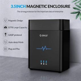 img 2 attached to 🔒 ORICO 2Bay Hard Drive Enclosure Type-C for 3.5inch HDD/SSD, Tool-Free Magnetic Case with Fan, 36TB Capacity - DS200C3