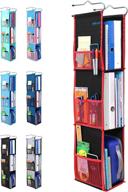 upgraded eco-friendly 3 shelf hanging locker organizer - abra company: versatile storage for school, gym, and work (black/red) логотип