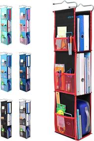 img 4 attached to Upgraded Eco-Friendly 3 Shelf Hanging Locker Organizer - Abra Company: Versatile Storage for School, Gym, and Work (Black/Red)