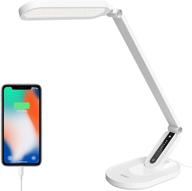 💡 jkswt led desk lamp: dimmable eye-caring table lamps with 5 color modes, usb charging port, touch control, and memory function - ideal for office, reading, and more! логотип