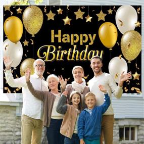 img 1 attached to 🎉 Black Gold Birthday Backdrop: Stunning Decoration for 30th, 40th, 50th, or 60th Birthday Parties - Perfect Photo Studio Booth Background, Cake Table Banner - Ideal for Men, Women, and Baby Birthday Celebrations