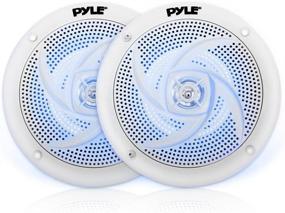 img 4 attached to 🔊 Pyle Marine Speakers - 6.5" 2 Way Waterproof Outdoor Audio Stereo Sound System with LED Lights, 240W Power, Low Profile Slim Style - 1 Pair - PLMRS63WL (White)