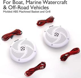 img 3 attached to 🔊 Pyle Marine Speakers - 6.5" 2 Way Waterproof Outdoor Audio Stereo Sound System with LED Lights, 240W Power, Low Profile Slim Style - 1 Pair - PLMRS63WL (White)