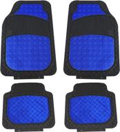 🚗 fh group f11315blue blue weatherproof rubber floor mats - universal trim to fit design for cars, trucks, and suvs logo