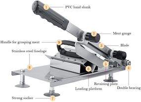 img 2 attached to 🔪 Коммерческая машина для нарезки говядины баранины - ручной нержавеющей стали резак для использования на дому, идеально подходит для любителей хот-пота (металлическое серебро)