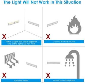 img 1 attached to 🔦 AMIR Motion Sensing Closet Lights: 3 Pack DIY Stick-on Anywhere Portable 10-LED Wireless Cabinet Night/Stairs/Step Light Bar with Magnetic Strip - Warm White, Battery Operated