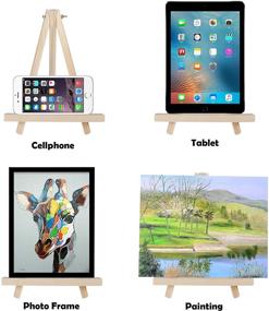 img 3 attached to 🖼️ Cettkowns 9 Inch Tall Wood Tripod Easel: Portable Stand for Sketching, Painting, and Photo Display