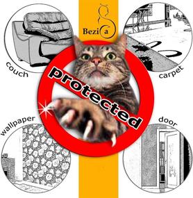 img 1 attached to 🐱 Bezica Cat Scratch Deterrent, Furniture Protectors for Cats, Self-Adhesive Pads (18 inches L X 8 inches W), Ultimate Scratch Guards for Upholstered Leather and Wood Furniture Doors.