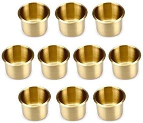 img 2 attached to 🔥 Premium Set of 10 Standard Size Brass Drop-In Cup Holders by Brybelly - Sturdy and Stylish Beverage Holders!