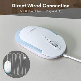 img 2 attached to Macally Wired Mouse: Quiet Click, Adjustable DPI, and Optical Sensor - Ideal for Laptop, Desktop, PC, Chromebook, Mac and Notebook - Light Blue