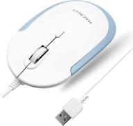 macally wired mouse: quiet click, adjustable dpi, and optical sensor - ideal for laptop, desktop, pc, chromebook, mac and notebook - light blue logo