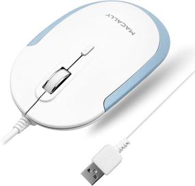 img 4 attached to Macally Wired Mouse: Quiet Click, Adjustable DPI, and Optical Sensor - Ideal for Laptop, Desktop, PC, Chromebook, Mac and Notebook - Light Blue