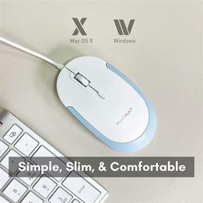 img 3 attached to Macally Wired Mouse: Quiet Click, Adjustable DPI, and Optical Sensor - Ideal for Laptop, Desktop, PC, Chromebook, Mac and Notebook - Light Blue