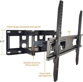 img 3 attached to Full Motion TV Wall Mount Bracket with Dual Articulating Arm for 32-65 inch LED, LCD, OLED, Flat Screen, Plasma TVs up to 99lbs - VESA 600×400, Tilt, Swivel, Rotation