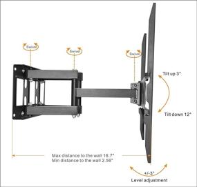 img 1 attached to Full Motion TV Wall Mount Bracket with Dual Articulating Arm for 32-65 inch LED, LCD, OLED, Flat Screen, Plasma TVs up to 99lbs - VESA 600×400, Tilt, Swivel, Rotation