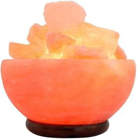 img 1 attached to 🌟 Himalayan Bowl Salt Lamp with Authentic Salt Chunks: A Natural Glow of Serenity