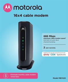 img 1 attached to 📶 MOTOROLA MB7420 16x4 Cable Modem - 686 Mbps DOCSIS 3.0, Comcast XFINITY, Charter Spectrum, Time Warner Cable, Cox, BrightHouse & More Certified
