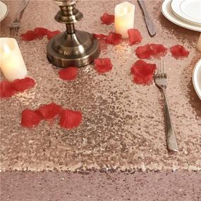 img 3 attached to 🌹 TRLYC Rose Gold Tablecloth - Add Glamour and Elegance to Your Dining Experience