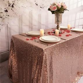 img 4 attached to 🌹 TRLYC Rose Gold Tablecloth - Add Glamour and Elegance to Your Dining Experience