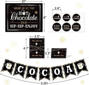 img 2 attached to 🍫 Hot Cocoa Bar Kit Set with Hot Cocoa Banner, Hot Chocolate Toppings Labels, Cup Tags, and Stickers - Ideal Winter Holiday & Christmas Party Decorations, featuring Baby It's Cold Outside Theme in Elegant Black and Gold Style