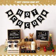 🍫 hot cocoa bar kit set with hot cocoa banner, hot chocolate toppings labels, cup tags, and stickers - ideal winter holiday & christmas party decorations, featuring baby it's cold outside theme in elegant black and gold style logo