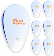🚫 shopx ultrasonic pest repeller 6 pack: electronic plug-in repellent for effective bug, mosquito, ant, cockroach, mice, rat, spider, and fly control (white) logo
