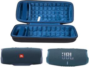 img 2 attached to 👜 co2CREA Hard Travel Case for JBL Charge 4 & Charge 5 Waterproof Bluetooth Speaker - Black Exterior, Blue Interior