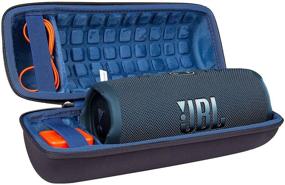 img 4 attached to 👜 co2CREA Hard Travel Case for JBL Charge 4 & Charge 5 Waterproof Bluetooth Speaker - Black Exterior, Blue Interior