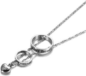 img 3 attached to AMIST Cremation Necklace Dual Ring Necklaces