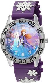 img 3 attached to 🕰️ Disney Girls' Frozen 2 Analog Quartz Watch - Purple Plastic Strap, Size 16 (Model: WDS000778)