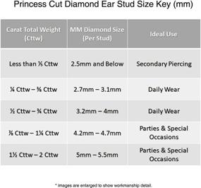 img 1 attached to 💎 Dazzling 14K Gold Princess Cut Blue Diamond Studs (SI1-SI2) - Perfect for Women