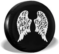 🚗 waterproof uv sun wheel tire cover for jeeps, trailers, rvs, suvs, and more - angel wings design - 14 inch logo