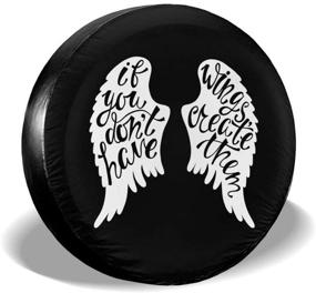 img 4 attached to 🚗 Waterproof UV Sun Wheel Tire Cover for Jeeps, Trailers, RVs, SUVs, and More - Angel Wings Design - 14 Inch