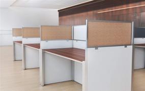 img 3 attached to 🔒 Enhance Privacy in Style with 18" Acoustical Cubicle Mounted Privacy Panel: Small Brackets, 18" X 36", Paris/Aluminum