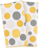 ritz royale collection microfiber kitchen towel set, multi-purpose, polka dot print, 25" x 16", 2-pack, daffodil yellow logo