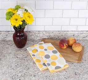 img 1 attached to Ritz Royale Collection Microfiber Kitchen Towel Set, Multi-Purpose, Polka Dot Print, 25" x 16", 2-Pack, Daffodil Yellow