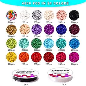 img 3 attached to 📿 Bulk Glass Seed Beads Kit - Multicolor 4mm 6/0 Pony Beads Set, Small Tube Round Assorted Beads, Opaque Beading Supplies with Crystal Rope for Bracelet Making & Jewelry